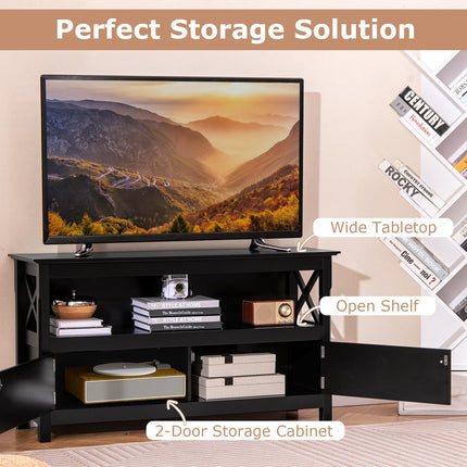 Dreamade TV Stand with Power Outlet for TVs up to 50 Inch, Entertainment Center with 2-Door Cabinet