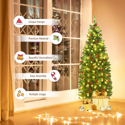 Dreamade Pre-Lit Pencil Christmas Tree - DreamadeUS
