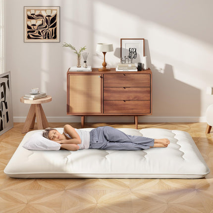 Dreamade Japanese Floor Mattress Futon Mattress, Roll Up Mattress Tatami Mat with Washable Cover and Carry Bag