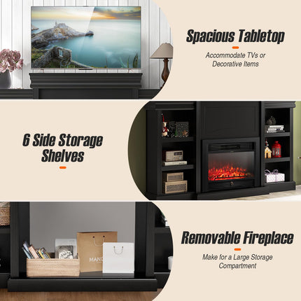 Dreamade Electric Fireplace TV Stand - 1500W Electric Fireplace Inserts with 3 Flame Colors