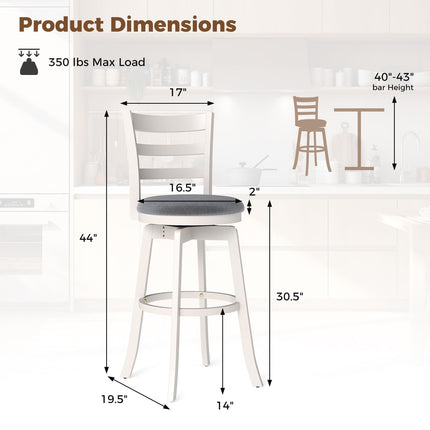 Dreamade 30.5" Bar Height Stools Set of 2/4 with Fabric Upholstered Seat
