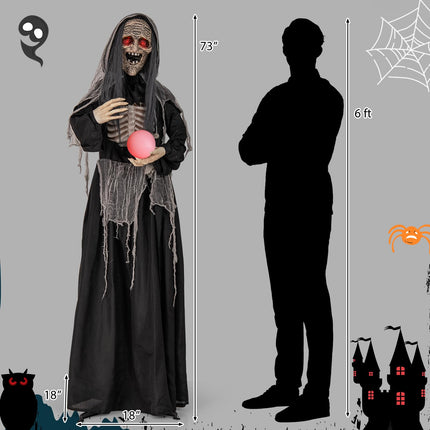 DREAMADE 6ft Halloween Animatronic Wicked Witch Sound and Button Activated