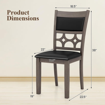 Dreamade Wooden Dining Chairs, Farmhouse Armless Kitchen Chairs w/Padded Backrest & Seat