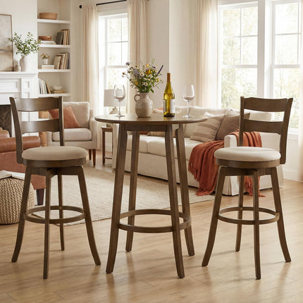 Dreamade 30.5" Swivel Bar Stools Set of 2/4 with Fabric Upholstered Seat, High Back