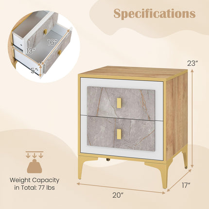 Dreamade Modern Nightstand with 2 Drawers