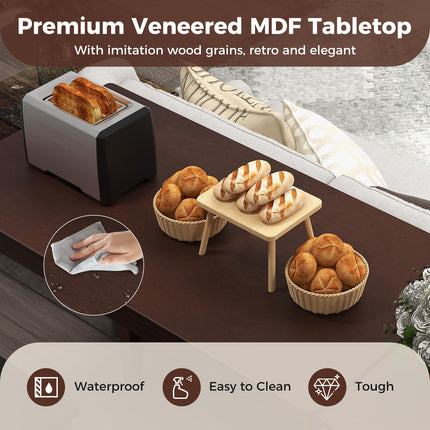 Dreamade Dining Table Set for 2, Counter Height Dining Table Set with 2 Bar Stools, Wood Legs, Dinette Table Set