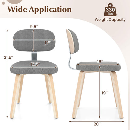 Dreamade Wooden Dining Chairs Set of 2/4 Fabric Upholstered Kitchen Chairs