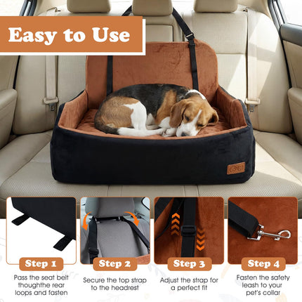 Dreamade Orthopedic Dog Car Seat for Medium Dogs up to 55 lbs (32'' x 21'' x 18'')