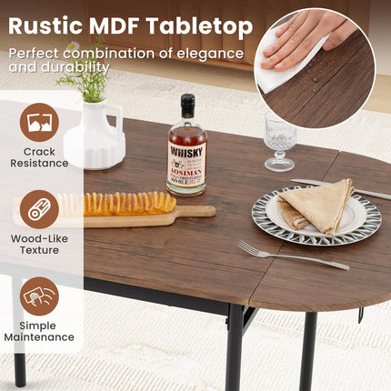 Dreamade 3-Piece Dining Table Set for 2 - Kitchen Table Chair Set with 55” Drop Leaf Dinner Table, Dining Chairs