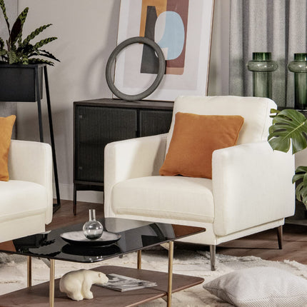 Dreamade Sofa Couch, for Bedroom, Reception Rooms, Chair & Loveseat(Grey & White)