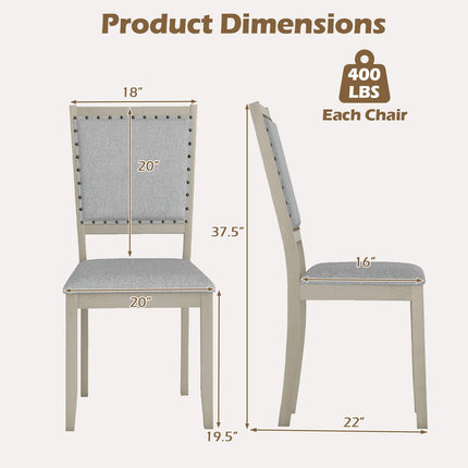 Dreamade Dining Chairs Set of 2/4 Fabric Upholstered Kitchen Chairs w/Padded Seat & Back Cushions