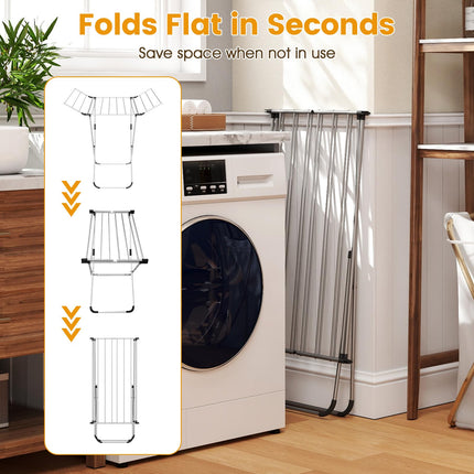 Dreamade Folding Clothes Drying Rack Freestanding Aluminum Laundry Drying Rack