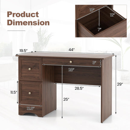 Dreamade Computer Desk with 2 Drawers