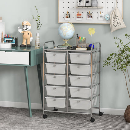 Dreamade 10 Drawers Rolling Cart, Classroom Organizers