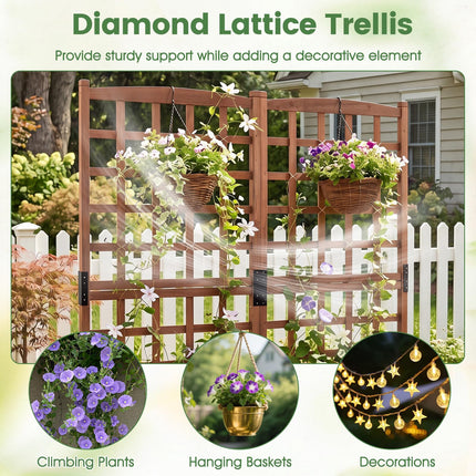 Dreamade Wooden Raised Garden Bed with Trellis
