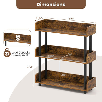 Dreamade 3-Tier Bookshelf | 3 Shelf Bookcase for Living Room Bedroom Study