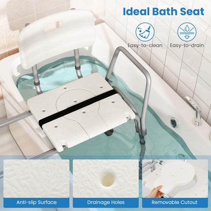 Dreamade Sliding Tub Transfer Bench for Bathtub