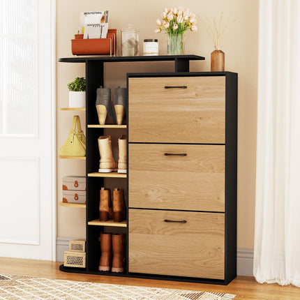 Dreamade Shoe Cabinet with 3 Flip Drawers