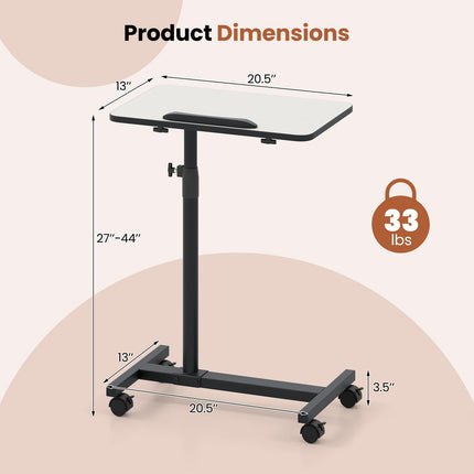 Dreamade Overbed Table with Wheels Medical Adjustable Bedside Table