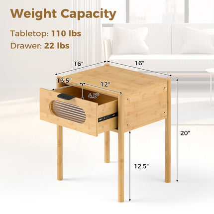 Dreamade Bamboo Nightstand