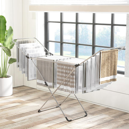 Dreamade Clothes Drying Rack, Foldable Laundry Drying Rack w/Aluminum Frame