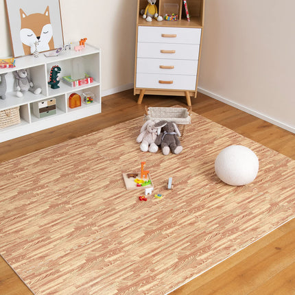 Dreamade 25 Pcs 24"x24" Faux Wood Grain EVA Foam Tiles with 50 Borders