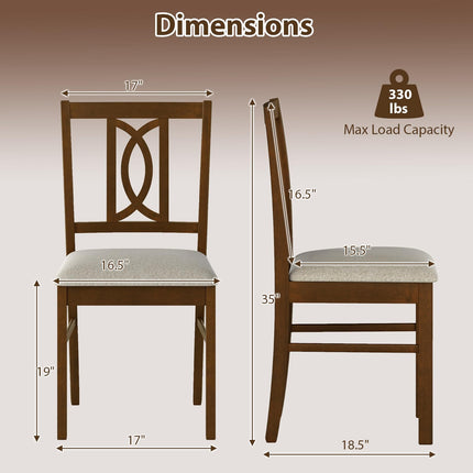 Dreamade Dining Chairs Rubber Wood Dining Room Chairs (2/4)