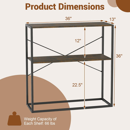 Dreamade 36" Console Table 2-Tier Entryway Table with Open Storage Display Shelves