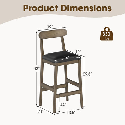 Dreamade Farmhouse Bar Stools Set of 2/4 with Rubber Wood Legs for Kitchen