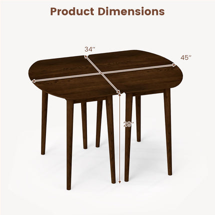 Dreamade Dining Table Set with 2 Half-Round Dinner Tables for 4-6 45" Farmhouse Extendable Kitchen Table