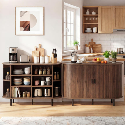 Dreamade 47'' Fluted Sideboard Buffet Cabinet with Tambour Sliding Doors