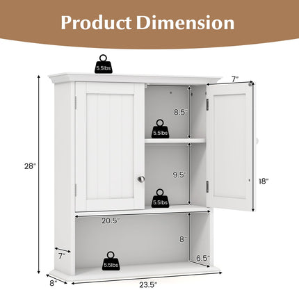 Dreamade Wall Mounted Medicine Cabinets - Above Toilet Bathroom Cabinet with Adjustable Shelf