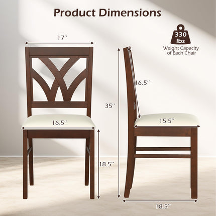Dreamade Wooden Dining Chairs Set of 2/4 Farmhouse Upholstered Kitchen Chairs