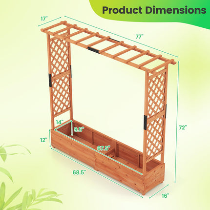 Dreamade Raised Garden Bed with Trellis and Hanging Roof