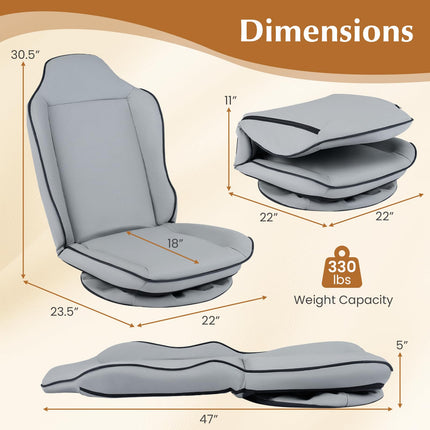 Dreamade 360° Gaming Chair Foldable Reclining Lounge Chair with Padded Seat Cushion
