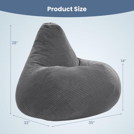 Dreamade Bean Bag Chair for Adults | Accent Lazy Sofa with Skin-Friendly Corduroy Cover & Soft Sponge Filling