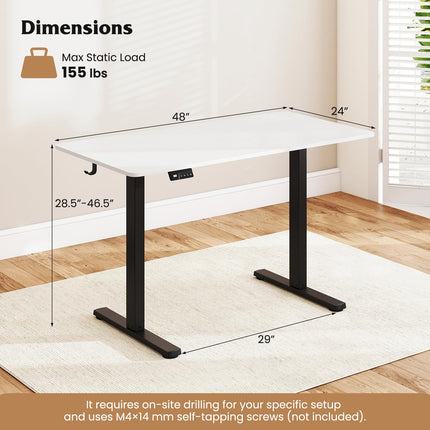 Dreamade Electric Standing Desk 48" x 24" Height Adjustable Sit Stand Computer Workstation