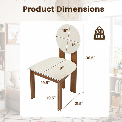 Dreamade Sherpa Dining Chairs Set of 2/4 Mid Century Modern Kitchen Chairs w/Rubber Wood Legs