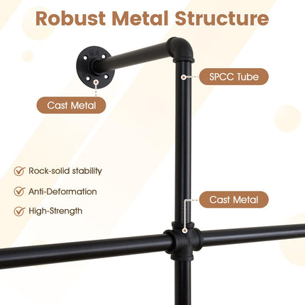 Dreamade Industrial Pipe Clothing Rack for Wardrobe Closet