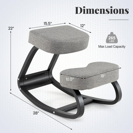 Dreamade Ergonomic Kneeling Chair, Rocking Posture Chair with Padded Cushion