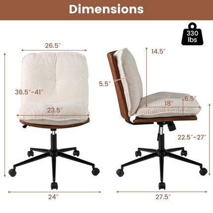 Dreamade Faux Fur Desk Chair with Rocking Backrest & Thick Padded Cushion