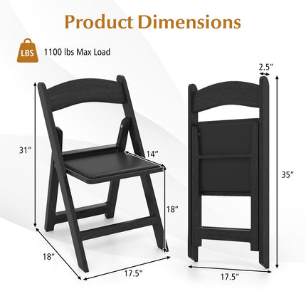 Dreamade Folding Chairs Portable Resin Event Chairs with Padded Seat