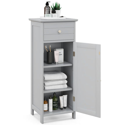 Bathroom Floor Storage Cabinet with Adjustable Shelf & Large Drawer