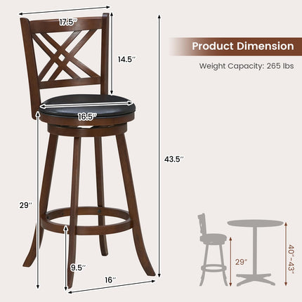 360° Swivel Barstools Set of 2 - Dreamade
