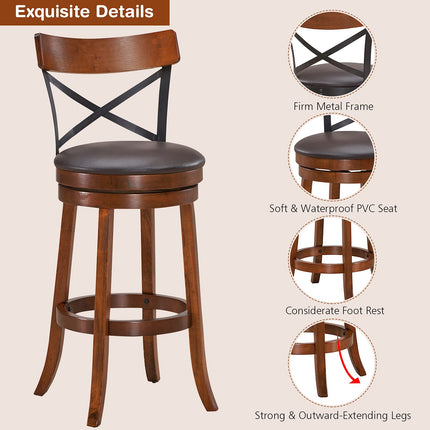 Dreamade 25”Height Kitchen Counter Bar Stools for Kitchen Island, Pub, and Restaurant