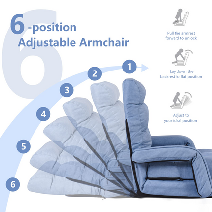 Dreamade Chaise Lounge Chair Indoor Multipurpose Folding Armchair Couch Lounger