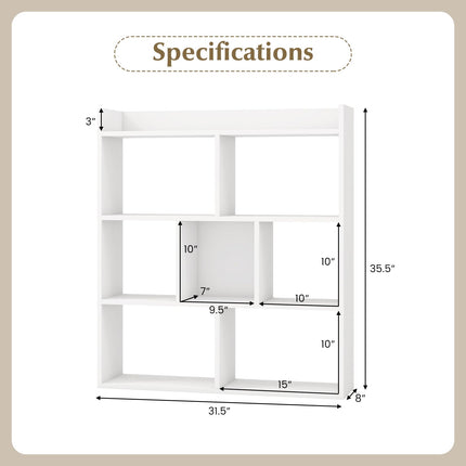 Dreamade 7 Cube Bookshelf with Anti Toppling Devices for Living Room
