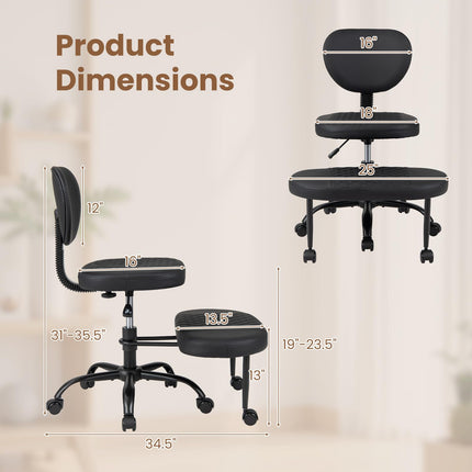 Dreamade Ergonomic Criss Cross Meditation Office Chair with Wheels
