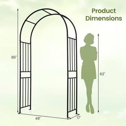 Dreamade 86'' Heavy Duty Steel Pergola Arch with Ground Stakes for Climbing Plants