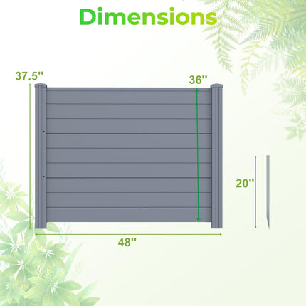 Dreamade No-Dig Air Conditioner Fence with Metal Stakes 48''W x 36''H